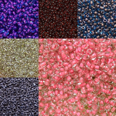 Margele de nisip miez colorat 2mm